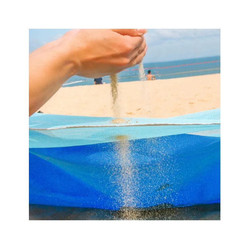Koc-mata plażowa Sand Free 200x200cm niebieska MATA-01